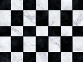 Black and White Marble Checkerboard Background