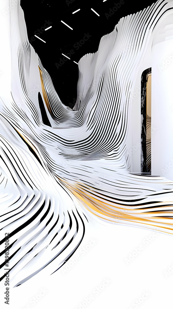 Poster abstract 3d waveform architectural design