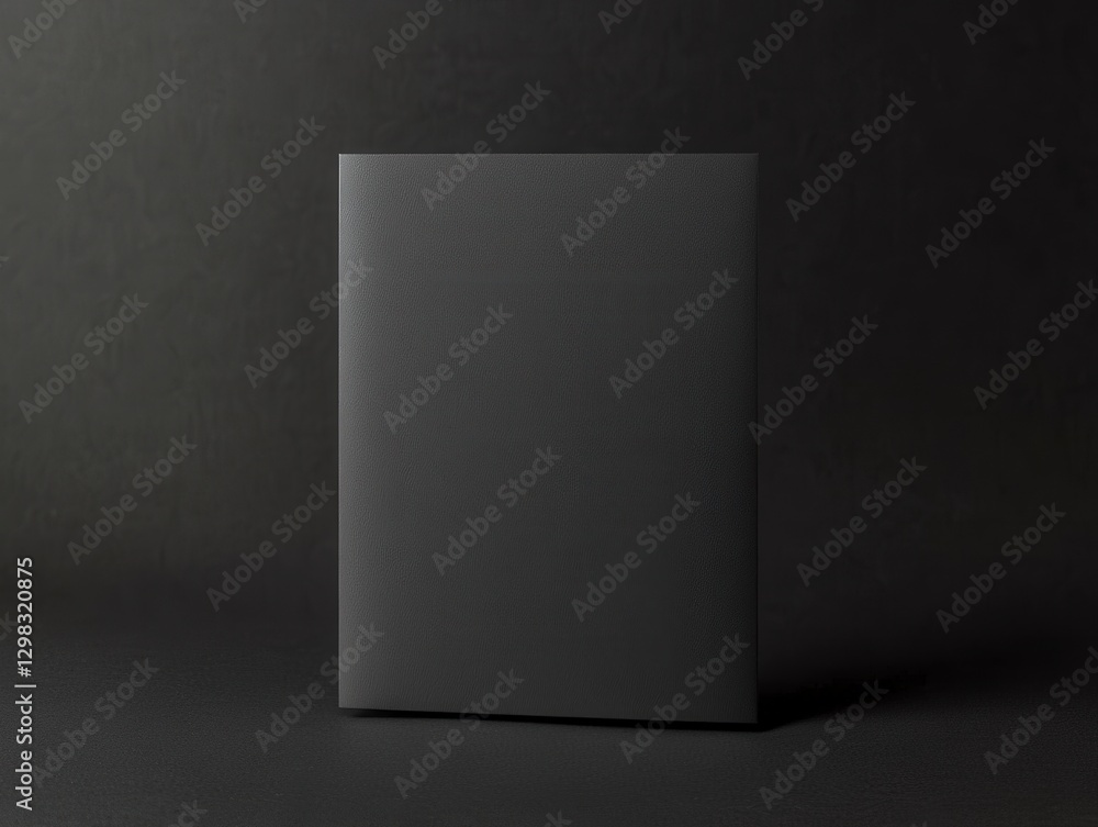 Poster minimalistic black folder on dark background for creative use