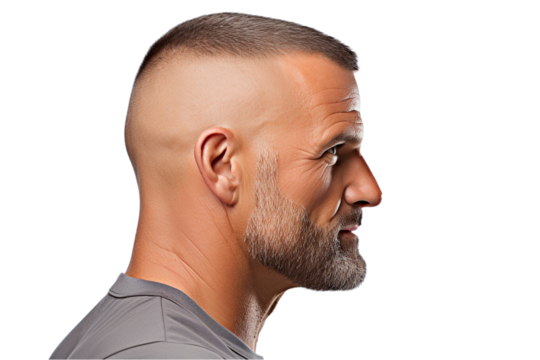 Man Looking Over Shoulder Isolated on Transparent Background