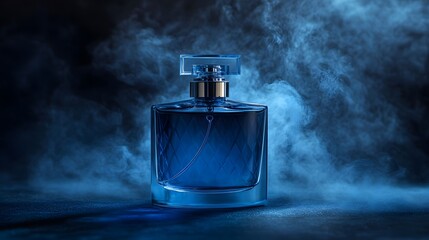 Exquisite perfume bottle captured in soft lighting emphasizing its elegant shape and rich color creating an alluring appeal