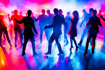 Nightclub Dance Party Silhouettes