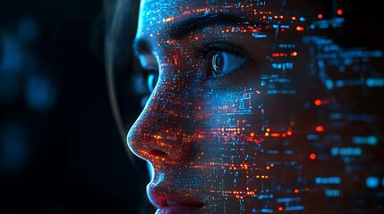 Futuristic vector of AI technology in pharma analytics examining clinical studies and market insights