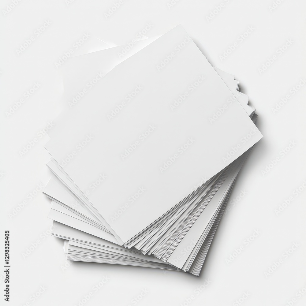 Aufkleber stack of blank white sheets of paper isolated on light background