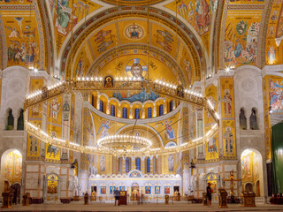 Interior of the Church of Saint Sava, Belgrade, Serbia.