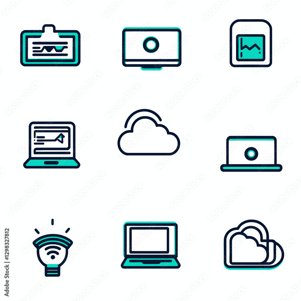 Poster cloud computing and storage solutions for business data infographic