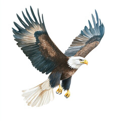 Obraz premium Majestic Eagle Soaring High in the Clear Blue Sky Minimalist Aesthetic with Focus on Freedom and Grace Perfect for Nature Lovers and Wildlife Enthusiasts