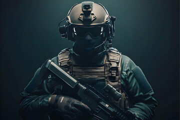 Fototapeta premium Tactical Soldier 3D Render