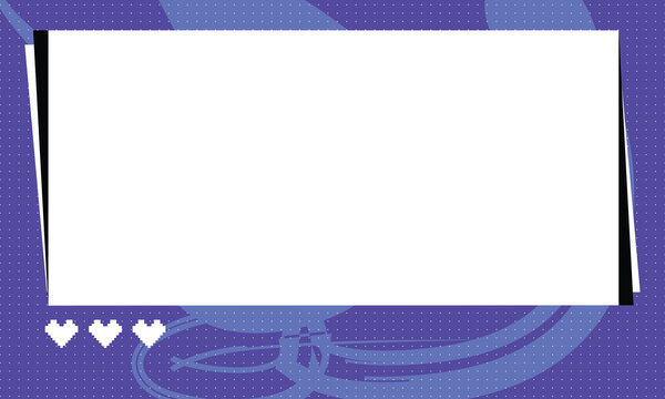 A futuristic, game-inspired digital frame with a bold purple and blue color scheme