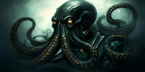 Obraz premium Dark Octopus Illustration