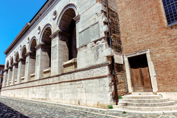 Fototapeta premium Tempio Malatestiano - cathedral catholic church in old city Rimini, Emilia-Romagna, Italy