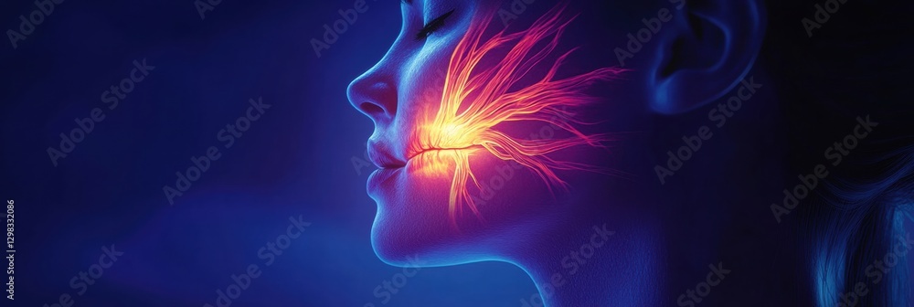 Poster a person is depicted with luminous energy patterns along their face, creating an impressive fusion o