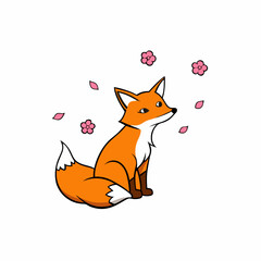 Obraz premium red fox with a heart