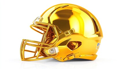 Fototapeta premium Gold Football Helmet Isolated