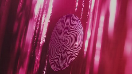 Abstract Fingerprint Design with Vibrant Pink Background