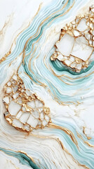 Naklejka premium Abstract Teal Gold Marble Texture Illustration
