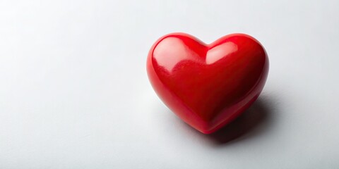 Bold red heart, stark white backdrop. Minimalist love, perfectly captured.  A symbol of simple affection.