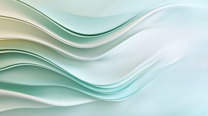 Abstract teal and white flowing waves creating a soothing and elegant visual for graphic design inspiration.