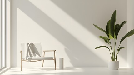 A minimalist ad for a new clothing brand displayed in a clean, modern setting