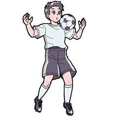 サッカーをする男の子のイラスト