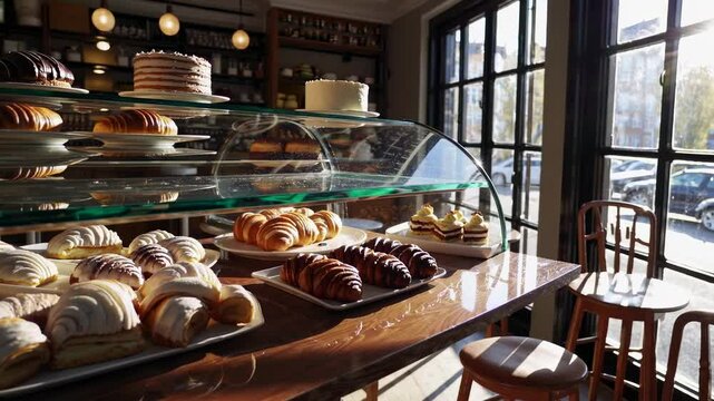 The Bakery Display of Pastries