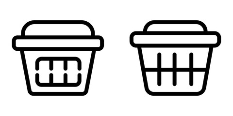 Modern Laundry Basket Icon Design Symbol Set