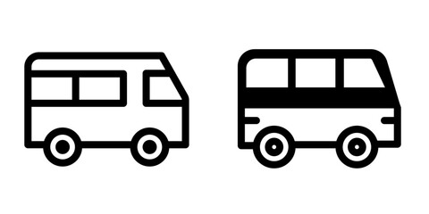 Modern Van Icon Design Symbol Set