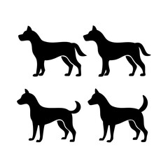 Labrador Retriever Dog collection silhouette black vector on white background