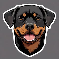 Modern Logo Design Featuring a Bold Rottweiler Dog in a Pale Color Palette Perfect for Branding Pet Services or Animal-Related Businesses with a Strong Visual Impact