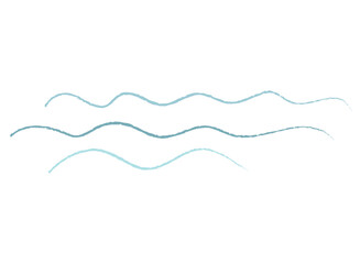 Set of Three Simple Wave Illustrations. Curved Lines in Vector Style on White Background