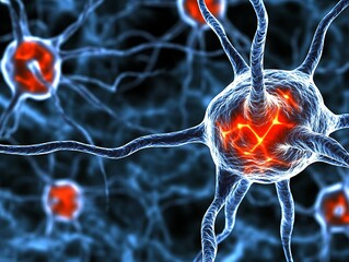 Glowing Neuron Network Firing