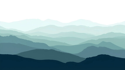 Fototapeta premium Minimalist mountain silhouettes in different styles and perspectives