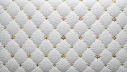 white diamond pattern embossed leather pattern with gold diamond detail, puffy foam leather for purse.