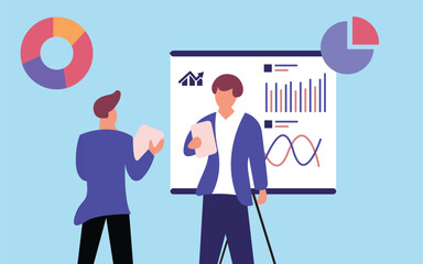 business people with graph presentation