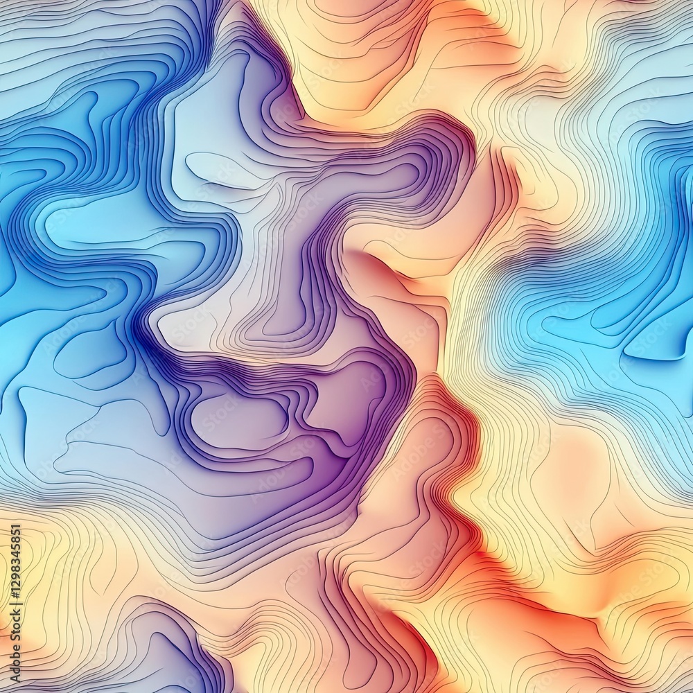 Poster stylized roadmap curved lines soft seamless pattern design for presentations