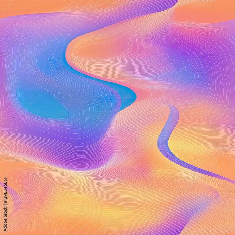 Poster seamless soft pattern design stylized roadmap with curved flowing lines