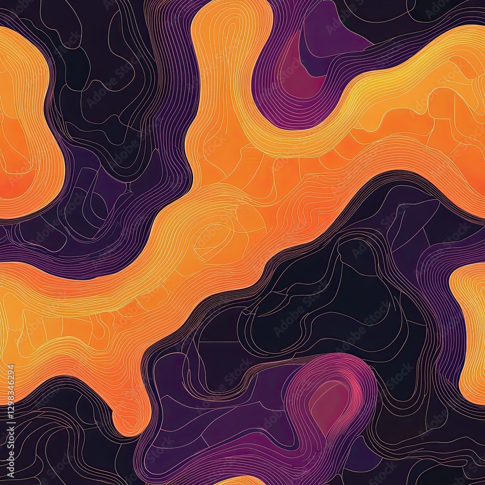 Poster stylized roadmap design curved lines soft seamless pattern