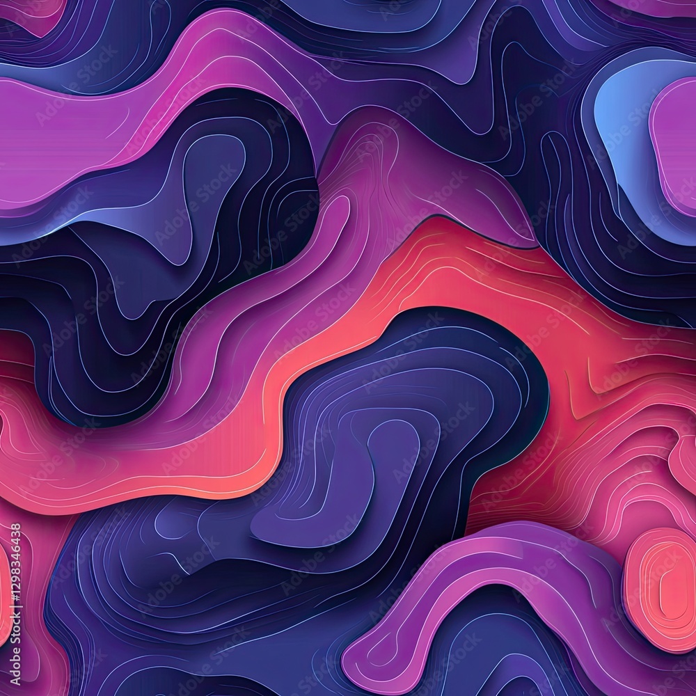 Poster stylized roadmap with curved flowing lines seamless soft pattern design for websites and branding