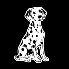 Fototapeta premium Proud Dalmatian Dog Sitting Gracefully Showcasing Its Unique Spots and Distinctive Coat Perfectly Captured in a Natural Setting Radiating Confidence and Charm