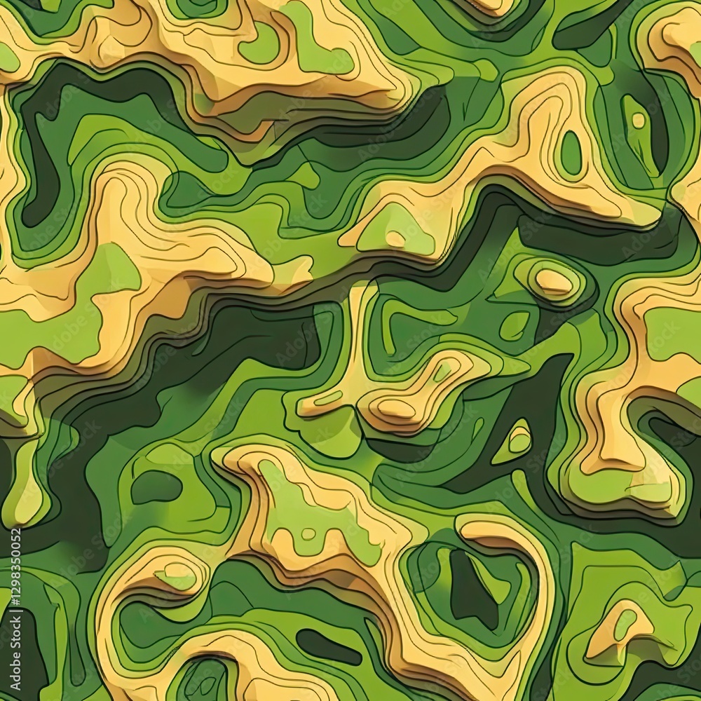Poster topographic roadmap seamless pattern layered elevation details for design projects