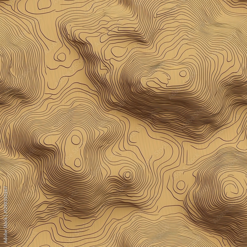 Poster seamless topographic map pattern layered elevation details for design projects