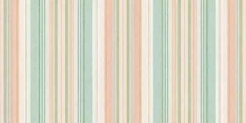 Obraz premium Subtle Pastel Stripes Fabric Texture A Seamless Pattern of Vertical Lines in Soft Peach, Sage Green, and Cream Hues for Design Projects