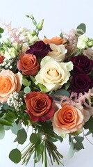Fototapeta premium Elegant Autumnal Rose Bouquet Wedding Flowers
