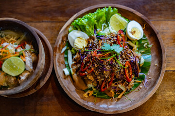 Indonesian gado-gado salad sold in Balinese restaurant