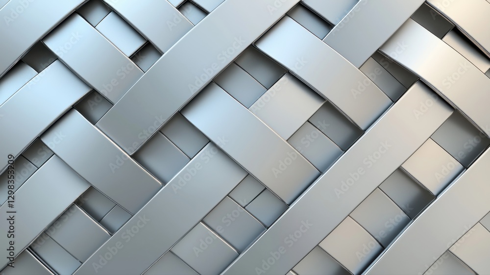Poster close-up of an abstract woven pattern in metallic tones, showcasing intricate textures and modern de