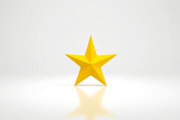 Obraz premium there is a yellow star that is standing on a white surface