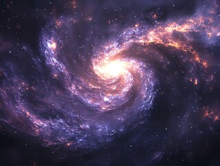 Obraz premium Exploring a Deep Space Galaxy with Swirling Nebula and Distant Stars