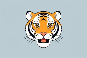 there is a tiger head with a big smile on it's face © haiqiang