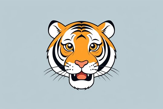 there is a tiger head with a big smile on it's face