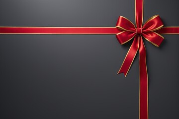 arafed red ribbon with gold edge on a black background